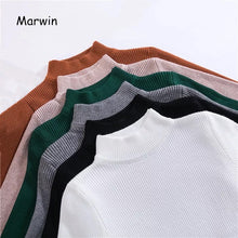 Load image into Gallery viewer, Marwin New-coming Autumn Winter Turtleneck Pullovers Sweaters Primer shirt long sleeve Short Korean Slim-fit tight sweater