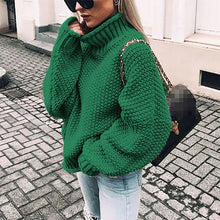 Load image into Gallery viewer, Autumn winter women turtleneck sweater loose casual pullover women jumper tops new oversized knitted sweaters female 2019 CDR902