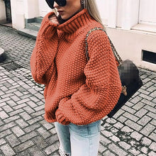 Load image into Gallery viewer, Autumn winter women turtleneck sweater loose casual pullover women jumper tops new oversized knitted sweaters female 2019 CDR902