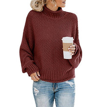 Load image into Gallery viewer, Autumn winter women turtleneck sweater loose casual pullover women jumper tops new oversized knitted sweaters female 2019 CDR902