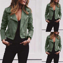 Load image into Gallery viewer, Autumn Winter Women Coat women Casual Tops Ladies Suede Leather Zip Up Jackets Coats Women warm Coats Fashion Streetwear