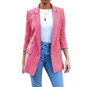 OEAK Spring Autumn Slim Fit Women Jackets Pockets Office Work Jacket Coat Elegant Business Lady chaquetas mujer invierno 2019