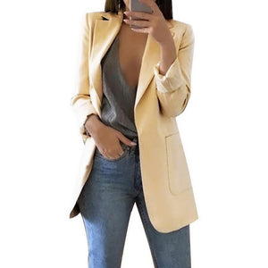 OEAK Spring Autumn Slim Fit Women Jackets Pockets Office Work Jacket Coat Elegant Business Lady chaquetas mujer invierno 2019