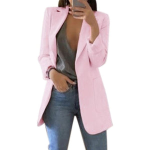 OEAK Spring Autumn Slim Fit Women Jackets Pockets Office Work Jacket Coat Elegant Business Lady chaquetas mujer invierno 2019