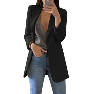 OEAK Spring Autumn Slim Fit Women Jackets Pockets Office Work Jacket Coat Elegant Business Lady chaquetas mujer invierno 2019