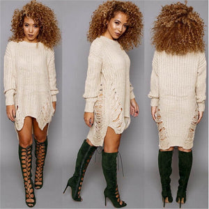 Autumn Womens Clothes Woman Sweater O Neck Winter Long Sleeve Jumper Tops Knitted Sweater Bodycon Tunic Dress